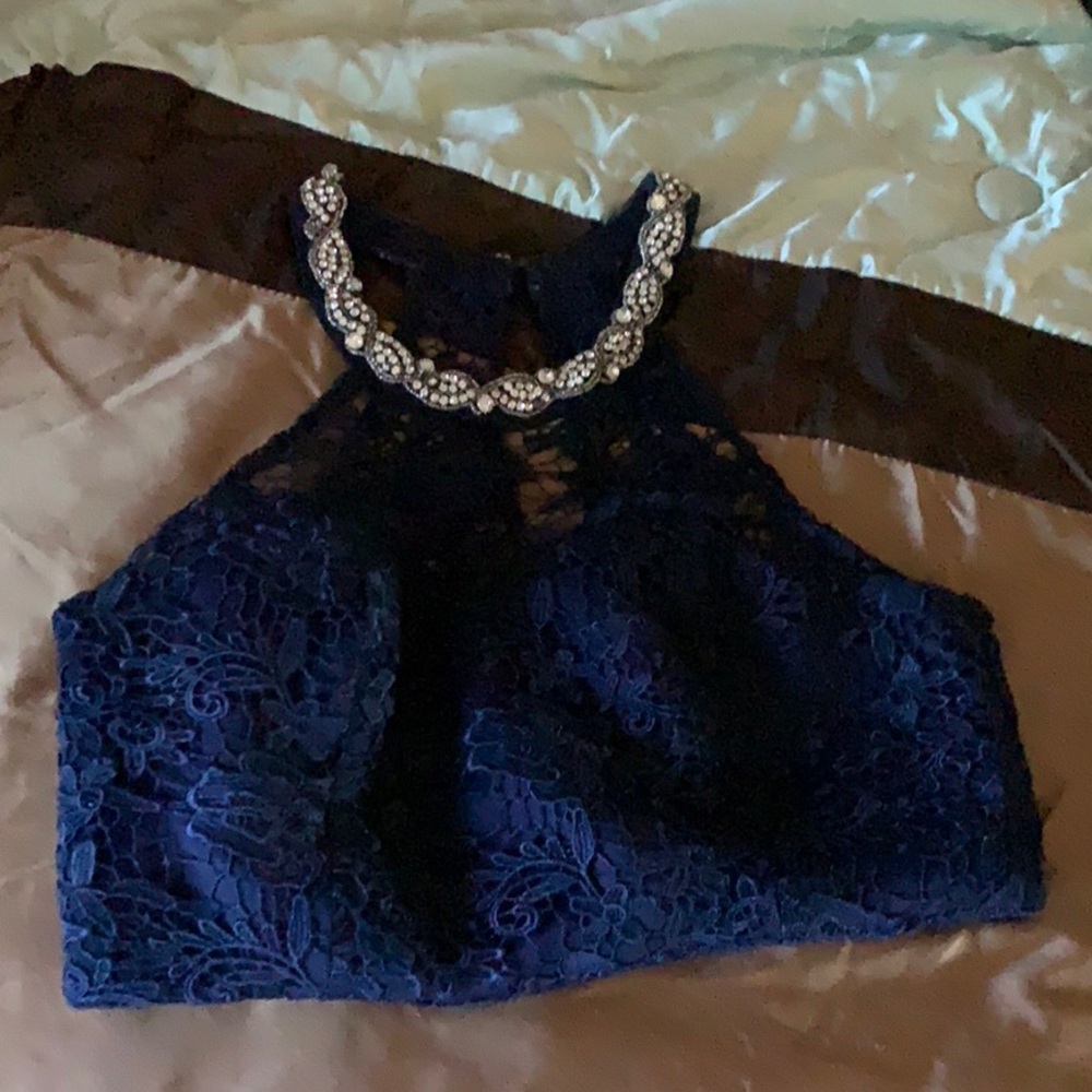 Two Piece Sparkly Formal Dress